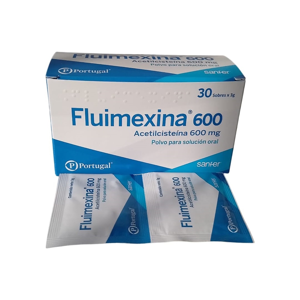 FLUIMEXINA 600 - Polvo para solucion oral caja x 30 sobres x 3 g - 600